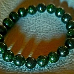 Green Goldstone Stretch Bracelet Sunstone